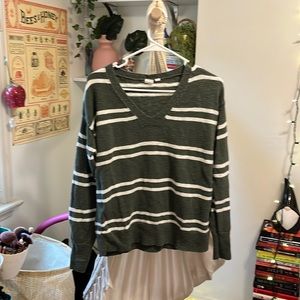 GAP green and white striped sweater! womans size xs